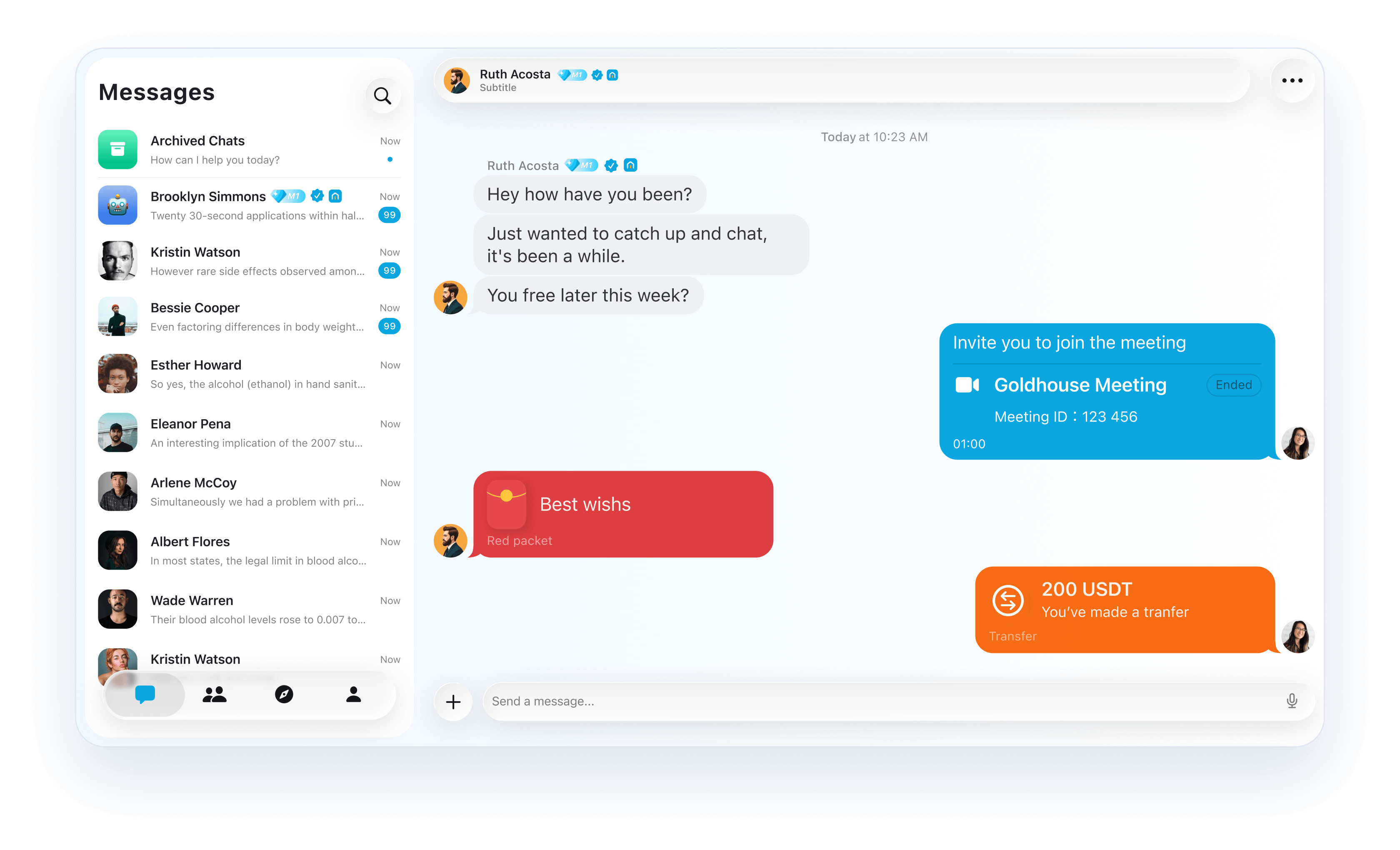 GoldHouse connected account interface